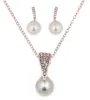 pearl diamond halsband örhängen set