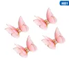 20pcs 3d Big Chiffon Butterfly Metal Base with Glitter Rhineston