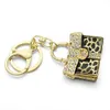 Fashion- Leopard HandBag Portachiavi Anelli Holder Chaveiro Ciondolo borsa in cristallo innovativo per portachiavi auto Portachiavi K260