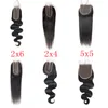 Brazilian Indian Virgin Human Hair 2X6 Lace Closure With Baby Hair 6x6 Closure 5X5 Straight Body Wave 12-22inch