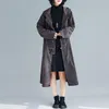 Corduroy Plus Size Solidne Vintage Kapturem Kobiety Trench Coat Casual Luźne Odzież 1021 Wiosna Jesień Długi Windbreaker Female1