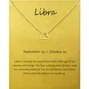 Colliers avec pendentif Constellation balance pour femmes, bijoux à la mode, chaînes du zodiaque, couleur or argent, cadeau d'anniversaire, 12