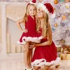 Family Look Kits Mom And Daughter Dress Toddler Kid Baby Girl Clothes Christmas Bandge Sleeveless Pageant Party Xmas Dress J1905145105789