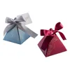 Gift Wrap Triangular Pyramid Box Wedding Favor Candy Boxes Guests 50pcs/lot Blue1