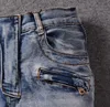 Rippade jeans # 0512 Mäns retro elasticitet Slim Youth Fashion Streetwear Personlighet Kvalitetsbyxor Manim Distressed Byxor