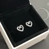 Heart Swirl Stud Earrings Authentic 925 Sterling Silver CZ Diamond Women Earring Original Box for Pandora Hearts Fashion earrings