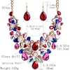 Nouveau Design Collier Boucles D'oreilles Ensembles pour Filles Lady Fleur Exagérée Imitation Perle Goutte D'eau Or Mode Femmes Bijoux De Mariage Costume Bleu