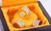New Arrival Fashion Lady 316 Stal tytanowy Napis Pełna diamentowa w kształcie łuku w kształcie ślubu 18K Pozłacane szerokie 1,3 cm Pierścienie Size6-9