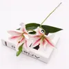 Flor de lirio de tallo corto falso, 23,62 "de longitud, simulación de tacto Real, Lilium Brownii para decoración para hogar y boda, flores artificiales