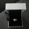 18K or rose amour coeur anneaux de mariage ensembles boîte d'origine pour Pandora 925 argent Sterling scintillant Puzzle coeur cadre anneau
