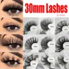 100% Real Mink Cabelo Lashes 25mm-30mm 5D Cílios Vison Macio Natural Grosso Cruz Handmade Longo Dramático 3D Cílios Falsos com Caixa de Embalagem