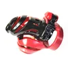 Male Devices Cock Cages Device Penis Cage Ball Bondage Torture 3D Resin PC Detachable Red-Black XCXA390-JD5341380