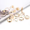Золотая рука корона Кольцо Ювелирные изделия наборы Diamond Scovering Midi Rings для женских модных украшений