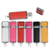 USB3.0 100% Real Capacity Multi-colors Leather USB Flash Drive 4GB 8GB 16GB 32GB Keychain Pendrive 64GB Flash Memory Stick Pen Drive 128g