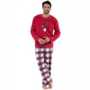 Family Pyjamas Set Christmas Set Christmas Pajamas Parent-child Pajamas Santa Printed Top + Plaid Pants free shipping XD20808