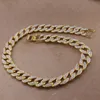 Karopel Iced Out Bling Rhinestone Mens Gold Silver Miami Cuban Link Chain Colliers Diamond Men's Hip Hop Collier 240y