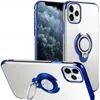 Custodia per telefono placcata per iPhone 11 Pro MAX XS XR X 8 Plus Cover per supporto per anello magnetico trasparente ultra sottile trasparente Coque