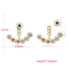 JSHINE Front and Back Women Multicolor Crystal Snowflake Studs For Women Charm Oświadczenie Kolczyka Flower Jewelry279k