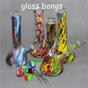 thickness glass beaker base water pipes hookahs glassbongs ice catcher for smoking 10.5" bong+glass bowl dabber tool silicone mat jar