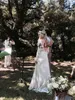 Abito da sposa bohemien aderente stile vintage con scollatura profonda Abiti da sposa manica lunga Fodera nuda Vestido De Noiva