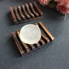 Natural de madeira Sabão Bamboo Dish Titular Tray sabão rack de armazenamento Placa EEA236 Box Container Para Bath Shower Placa Casa de Banho