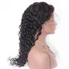 Perucas dianteiras de renda da Mal￡sia com cabelos de beb￪ Curl profundo pr￩-arranhado Remy Human Hair Wig 8-24 polegadas