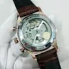 Luksusowe nowe mężczyźni Automatyczny mechaniczny Srebrny Rose Gold Watch Czarna brązowa skóra ze stali nierdzewnej szafir szklany White Dial227X