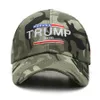 Trump 2020 chapeaux USA drapeau camouflage casquette de baseball Donald Trump chapeaux broderie extérieure visière casquette de baseball chapeau de soleil RRA2400