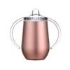 Bicchieri per uova Tazza Maniglia Sippy Bottiglia d'acqua Bicchieri isolati sottovuoto Bicchiere per latte infermieristico a forma di U Bicchiere per vino da viaggio a prova di perdite LSK04