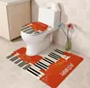 Set da bagno 3 pezzi semplice pianoforte stampato ancoraggio vasca da bagno copriwater piatto tappetino piedistallo tappeto WC da pavimento antiscivolo set da bagno