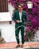 Mode Grün Bräutigam Smoking Ausgezeichnete Zweireiher Männer Trauzeugen Hochzeit Smoking Blazer Männer Formale Party Prom Anzug (Jacke + hosen + Krawatte) 68