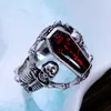 Rode vintage epoxy kist ring taro ring trouwringen punk stijl voor vrouwen bruids fijne sieraden verlovingsaccessoires