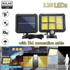 COB 120 LED solar lamp Motion Sensor Waterproof Road garden light street lamp Stand Outdoor Night Lighting