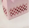 Scatola di caramelle per matrimonio infantile rosa blu che scava fuori l'intaglio Laser Baby Shower Favori Festa di compleanno Custodia per cioccolato Decorazione della carta 7 8ktE1