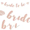 Glitter Gold Bride to Be Banner con anello di diamanti, addio al nubilato Decorazioni per feste