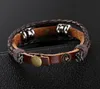 Gepersonaliseerde vintage hand-geweven lederen touw multi-level wolf hoofd armband mannen en vrouwen liefhebbers armband WY608