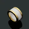 Högkvalitativ Wed Ring Luxury Titanium Steel Rings Black and White Ceramic Men and Women Designer Jewelry Gift
