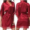 Women Silk Robes transparency plain Color Sleepwear Silk Robe Bath Gown Sleepwear Nightwear Bath Sleep Robes Dress