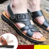 Män Äkta Läder Sandaler Sommar Klassisk Skor Tofflor Mjuk Sandal Man Romerska Bekväm Walking Footwear
