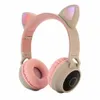 Cute Cartoon Bluetooth 5.0 Headphones Children LED Cat Ear Wireless Stereo Headset Kids Sport Gaming Headband with Mic for Smart Phones Call