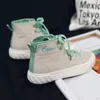 2022 Designer Casual Toile Chaussures De Course Bottes Femmes Haute Aide Étudiants Version Coréenne Du Printemps Modèle Ulzzang Femmes Casuals Pointure 35-41