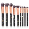 Marbling Handle Makeup Brushes 10Pcs/Set Professional Makeup Brushes eye Shadow Eyebrow Lip Eye Make Up Brush Comestic Tool