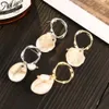 Gros-boucles d'oreilles pendantes pour les femmes s925 aiguilles en argent style de vacances lustre boucles d'oreilles cadeau d'anniversaire pour gf 2 couleurs or argent