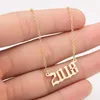 Handmade Personalized Old English Number Necklaces Custom Birth Year Necklace Special Year 1980-2020 Have Enough Stocks