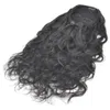 自然な巻き毛ポニーテール、伸縮性のある巾着ポニーテールアフリカ系アメリカ人のカールの人間の髪の伸びのパフポニーの尾髪のクリップ140g