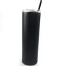 Vattenflaska Isolerad Tumbler Rak Termos Koppar Rostfritt Stål Vakuum Öl Kaffe Kopp Lockor Straws 20oz Double Layer Drinkware B6854