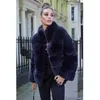 CP Winter Faux Fur Coat Women Fashion Stand Collar Jacka Kvinnor Elegant Patchwork Overcoat Kvinna Ladies CP284