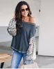 Women Clothes Knit Tees Summer Casual Tops Loose Long Sleeve Tees Printed Lantern Sleeve Shirts Blusas Vestidos Costume Women's Apparel 4278