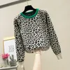 MUMUZI crewneck sweater women pullover leopard knitted sweaters 2019 winter fashion long sleeve casual hit color jumpers LY191213