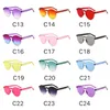 DHL livraison gratuite 24 couleurs femmes mode PC lunettes de soleil Cool une pièce lunettes de soleil pour hommes lentilles colorées